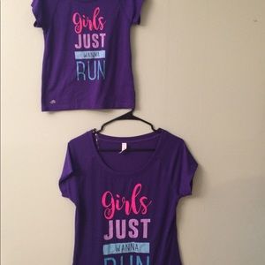 Mommy and me matching workout tops